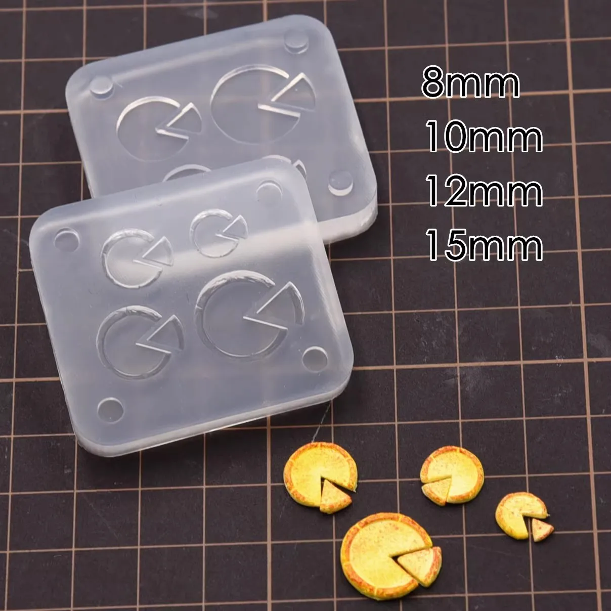

2pcs Set 3D mini Resin Clay Pizza Base Silicone Molds BJD Doll house Miniature Food toy DIY tools