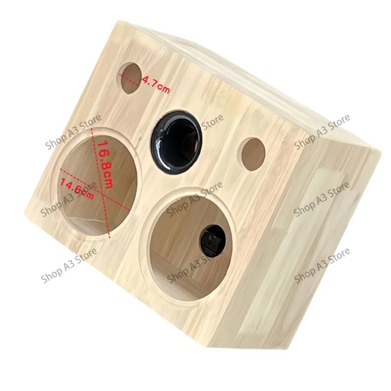 6.5 Inch 2-Way Wooden Speaker Empty Enclosure, Integrated DIY Dual Speaker Box for Home Audio