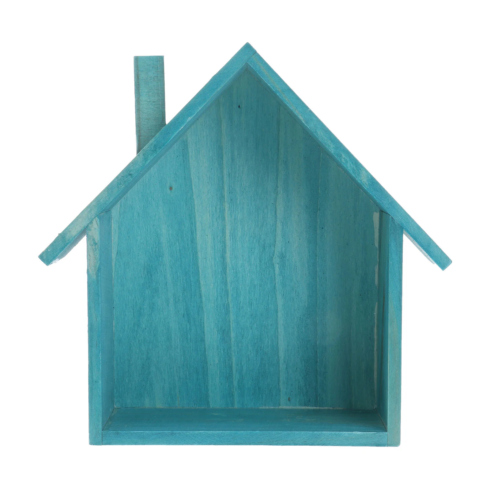 Wall Mounted Storage Shelf Wooden Rack Small House Shaped Ornament Holder Display Stand