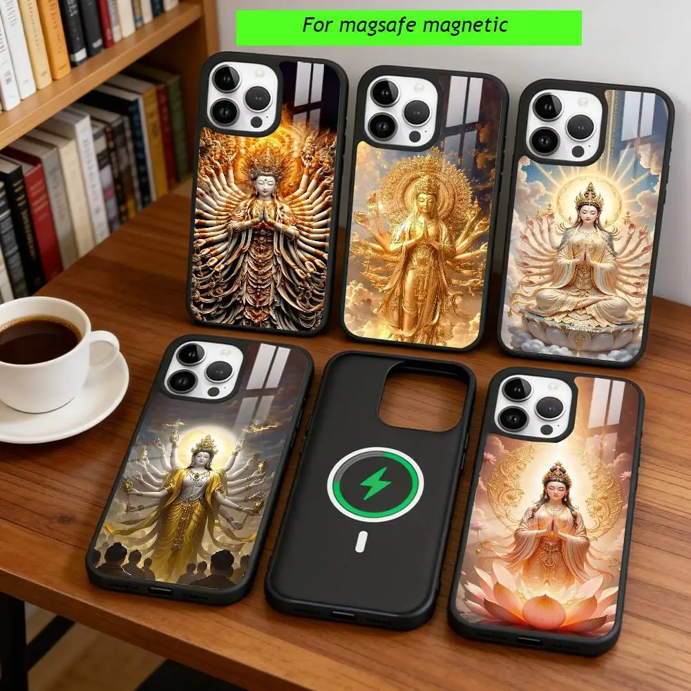 

Avalokiteshvara Phone Case For iPhone17,16,15,14,13,12,11 Plus,Pro Magnetic with Magsafe Wireless Charging
