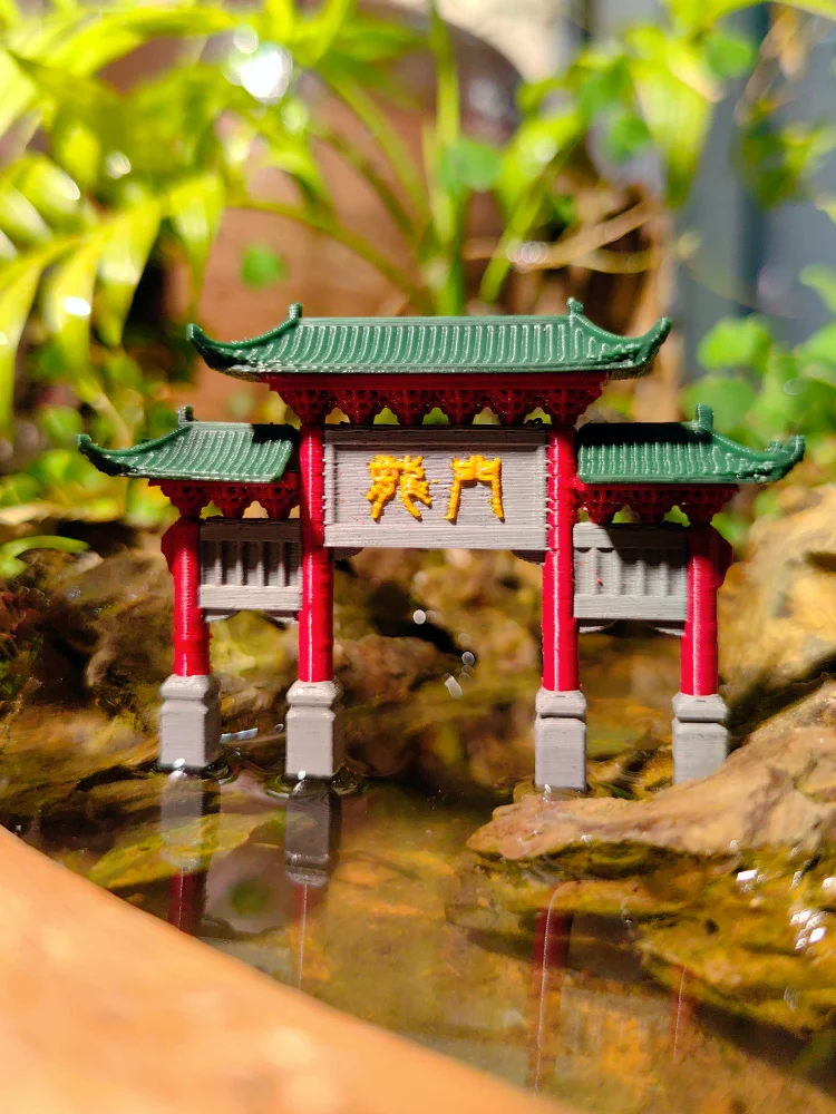 

Chinese Ancient Building Arch Model, Rockery Water Stone, Water and land Tank, Bonsai Micro Landscape, Garden Decoration