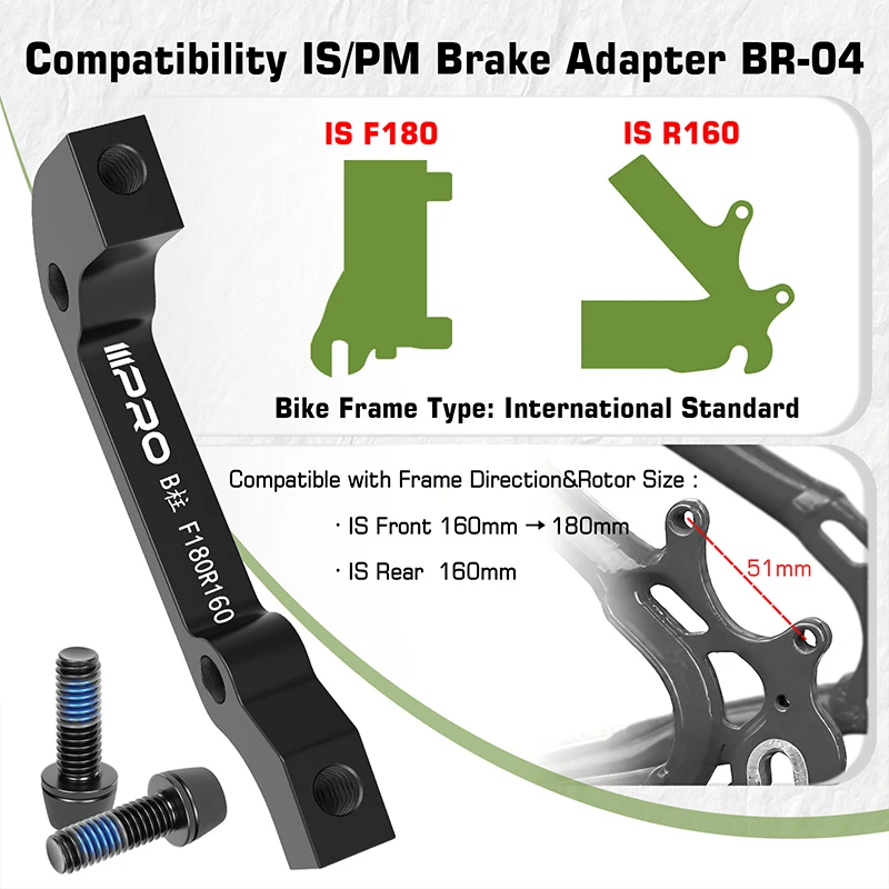 IIIPRO 160 a 140 180 203 adaptador de freno de disco de bicicleta PM IS adaptador de pinza de freno de bicicleta convertidor de Rotor accesorios duraderos para bicicleta