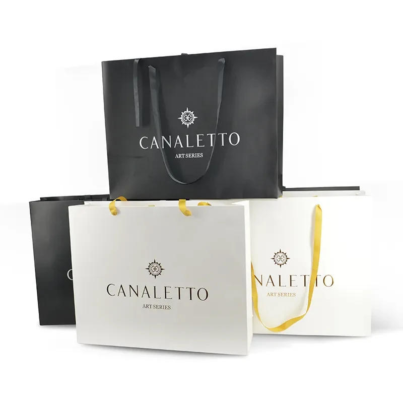 

Luxury Printed Cosmetic Jewelry Wedding Boutique Shopper Shopping Custom Small Gift Paper Bags With Logo And Handles