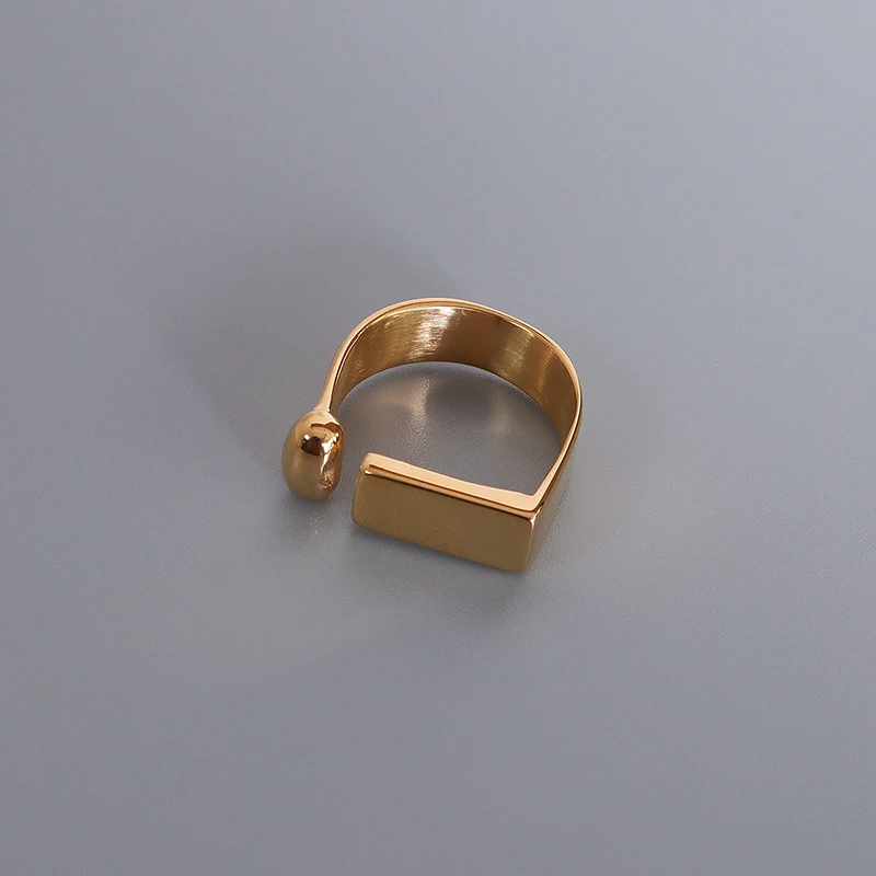 Minimalist Rings In 316L Stainless Steel With 18k Gold Plated Waterproof Non Tarnish Women\'s Ring Aesthetic Woman Jewelry