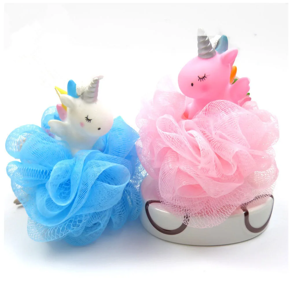 

2 Pcs Bath Scrubber Unicorn Ball Cleaning Sponges Body for Shower Tool Pvc Miss