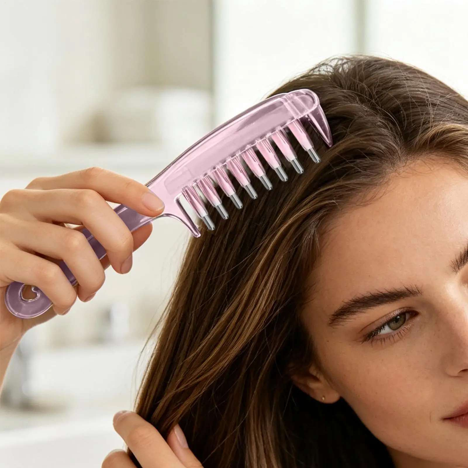 Hair Oil Comb Applicator Refillable Leakproof Dispenser Comb Tool Hair Oiling Applicator Applicator for Showering Hair Care Tool