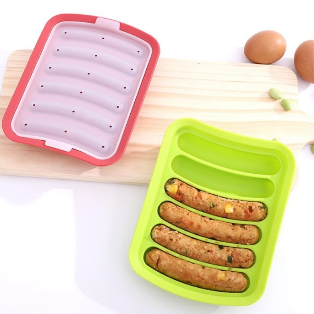 Hot Dogs silicone sausage maker DIY Handmade Hamburger Pan Food Grade household Sausage Hot Dog Baking Mold Assistive food tools