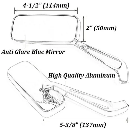 Imagen 2 del producto 1 par de espejos retrovisores de motocicleta de 8/10mm cromados para Harley Dyna Softail Sportster Touring Motor modificado accesorios de espejo