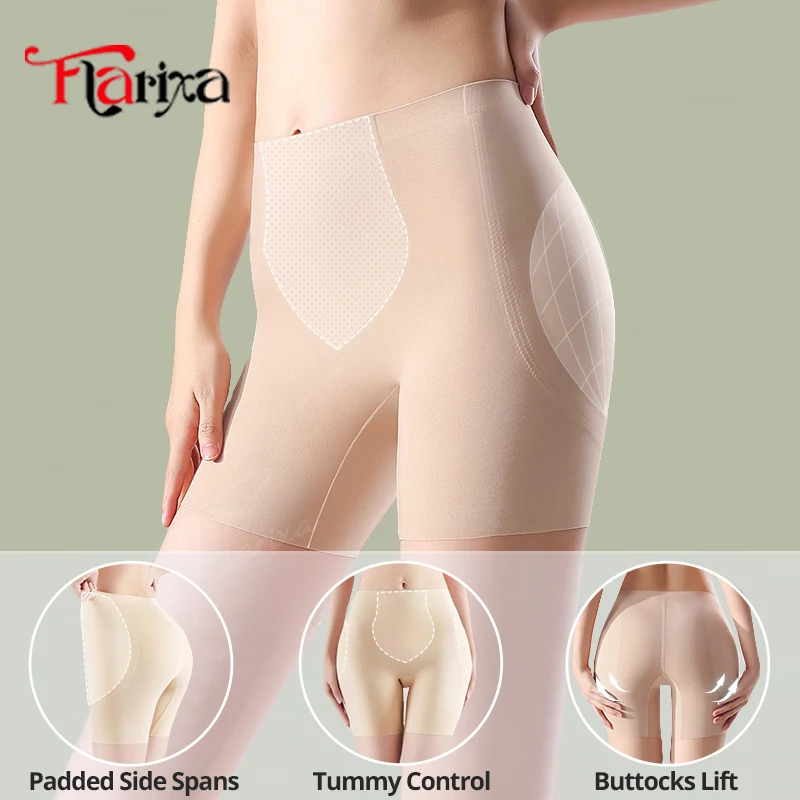 Flarixa wyściełane spodenki z wysokim stanem Butt Enhancer Shaper pośladki podnoszące majtki wyszczuplające brzuch urządzenie do modelowania sylwetki z wkładkami pośladków bielizna modelująca