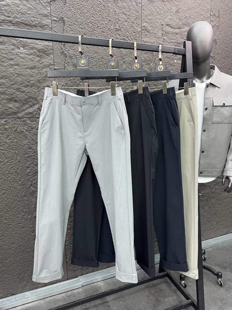 

Svip High-End Men's Slim Fit Straight Leg Casual Pants Spring Comfortable Elastic Pure Color Tee-Dimensional Tailoring