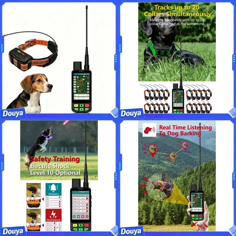 ESEEK Waterproof GPS Shock Collar with Remote: 10-Level Adjustable Stim + 15KM Range - Manufacturer Direct, Bulk Order