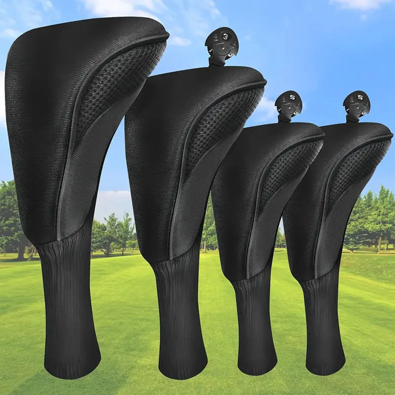 Golf Club Head Cover Driver Fairway Hybrid Protective Cover Color Block Headcover with Soft Lining - view 6