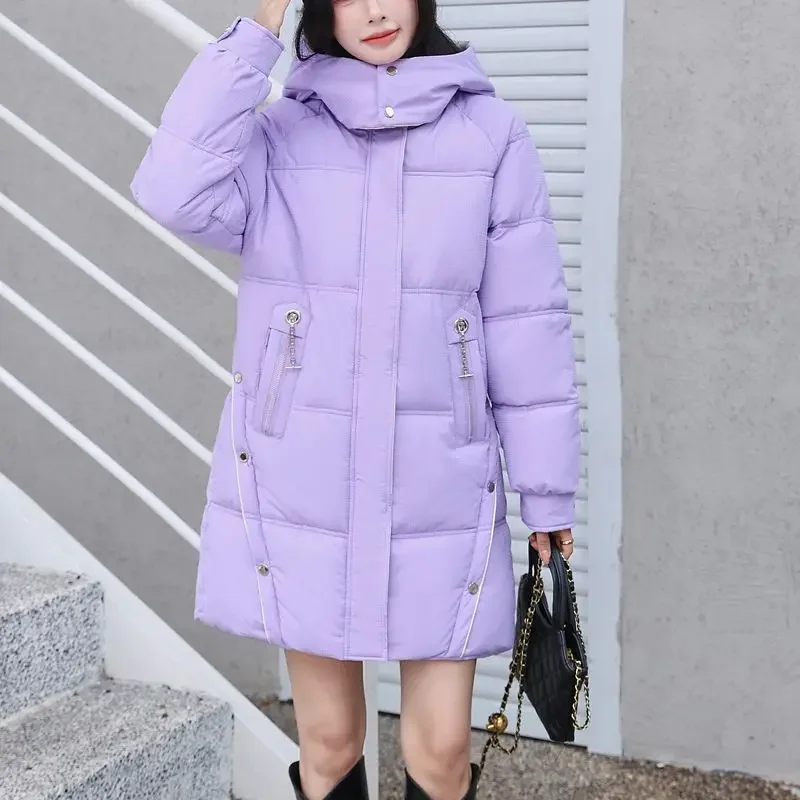 

2025 Fashion Winter Women's Cotton Jacket Commuter Loose Splicing Jacket