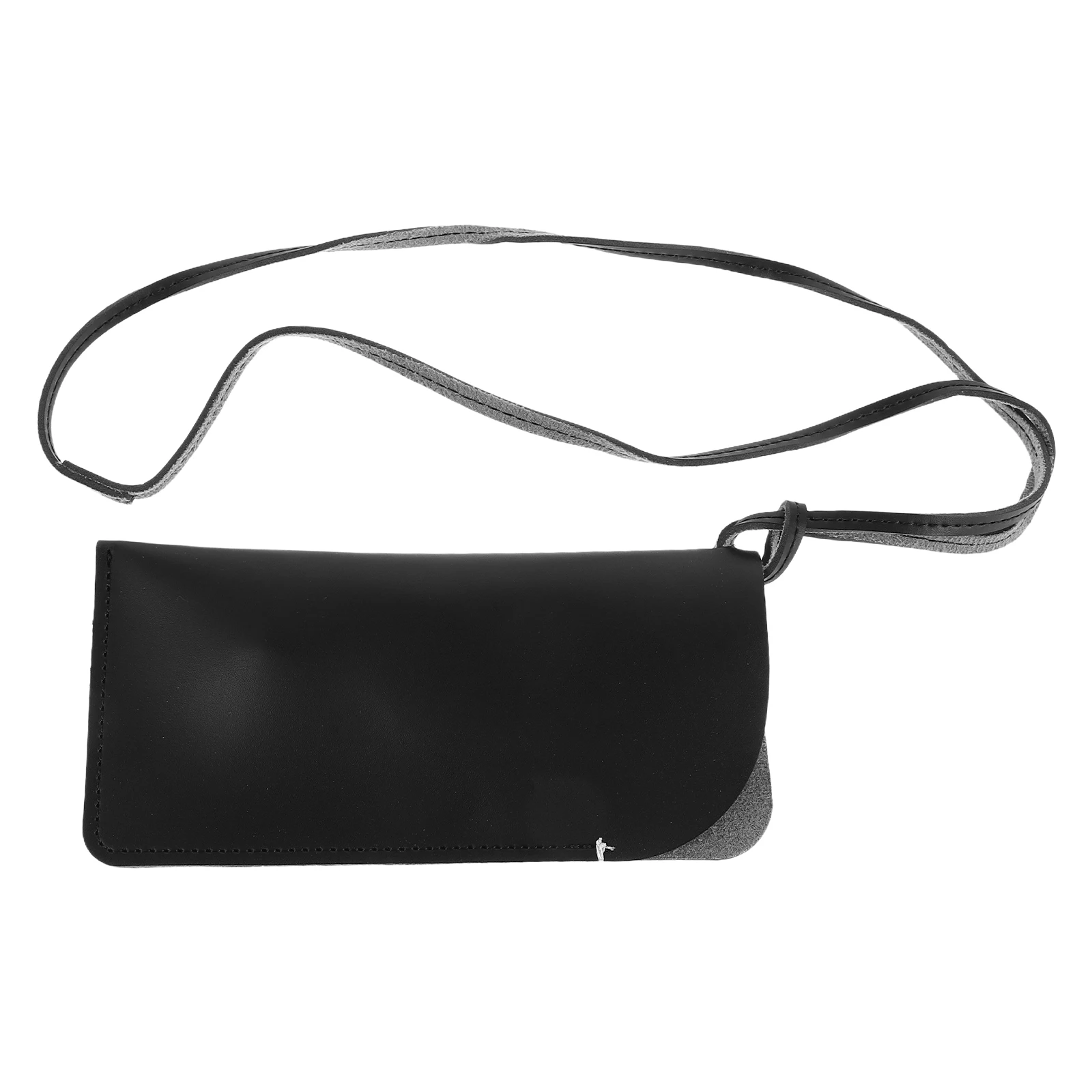 

Durable PU Glasses Bag Black Clip Mens Sunglasses Eyeglass Case Portable Shoulder Lanyard Soft Storage Pouch Travel Sport