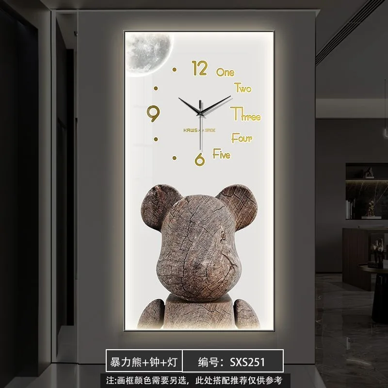 

Модные бесшумные украшения с мультяшным медведем, светодиодные настенные часы, картина в домашнем декора, модное украшение для интерьера, стены