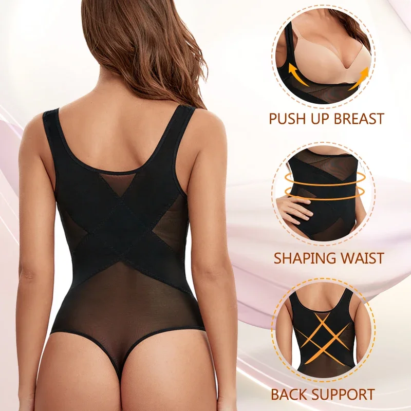 Womens Full Shapewear X-shaped Stomach Girdles Bodysuits Thong Tummy Control Butt Lifter Body Shaper Waist Trainer Corsets