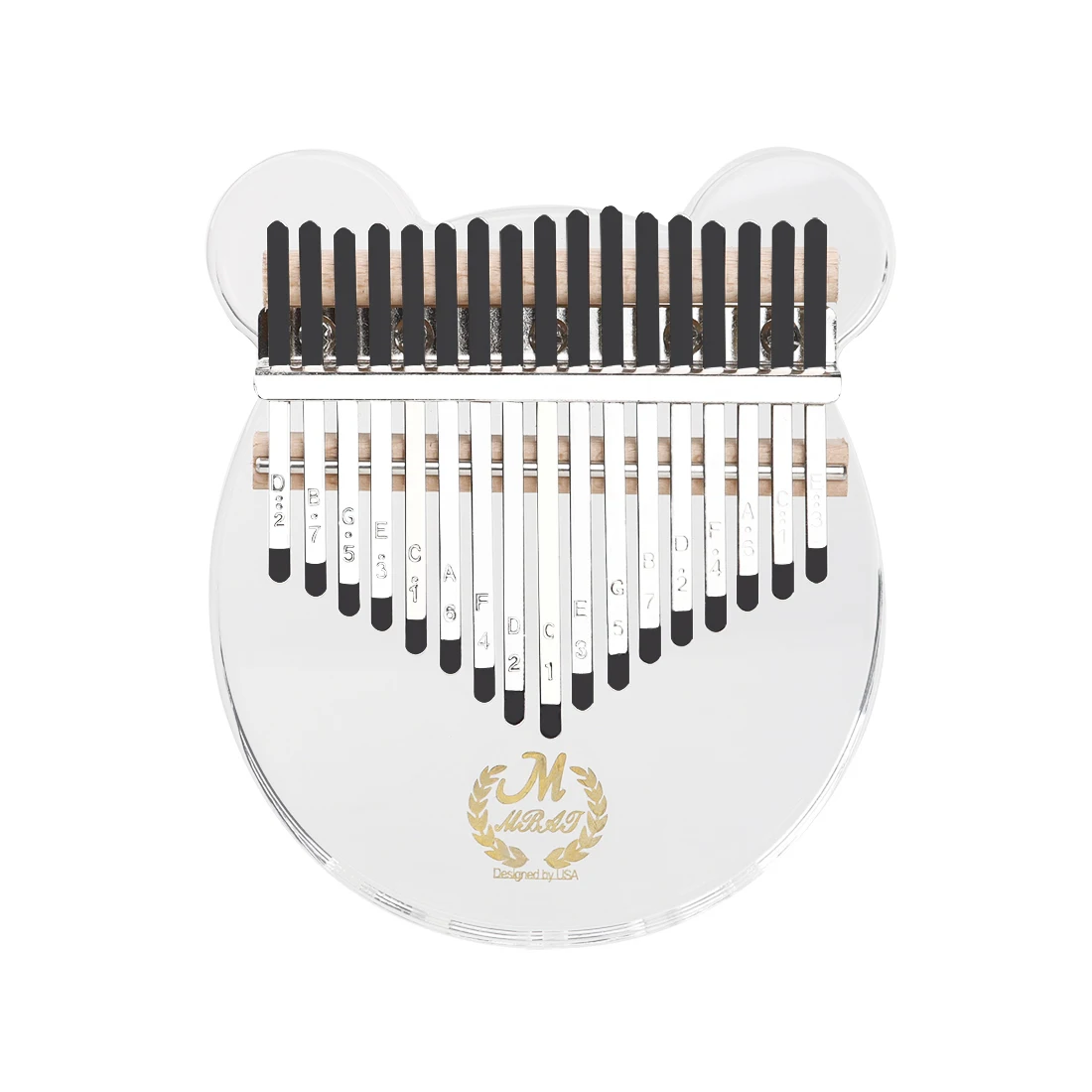 

M MBAT 17-tone Kalimba Crystal Transparency Thumb Piano Portable Kalimba With Tuning Tool Keyboard Instrument Little Bear Shape