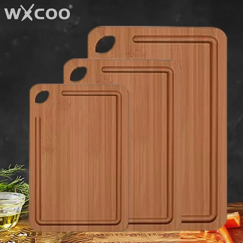 WXCOO 1 ~ 3 قطعة مجموعة ألواح تقطيع الخيزران متعددة الأغراض ألواح تقطيع المطبخ للحوم الخضار الفواكه لوح تقطيع الخيزران السميك