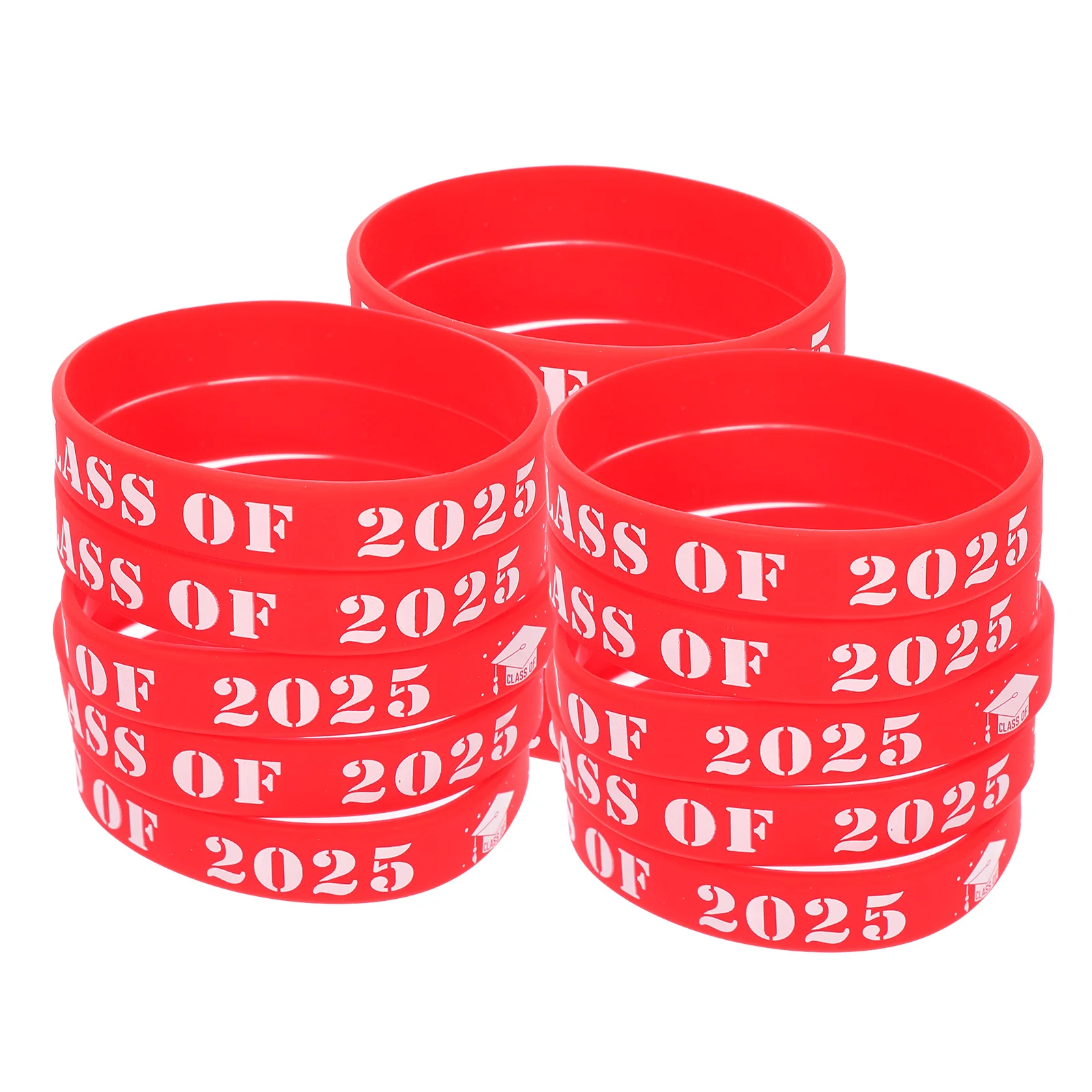 25 pçs graduação pulseira de silicone para graduações pulseiras elásticas de silicone material escolar classe festa lembrança decorativa