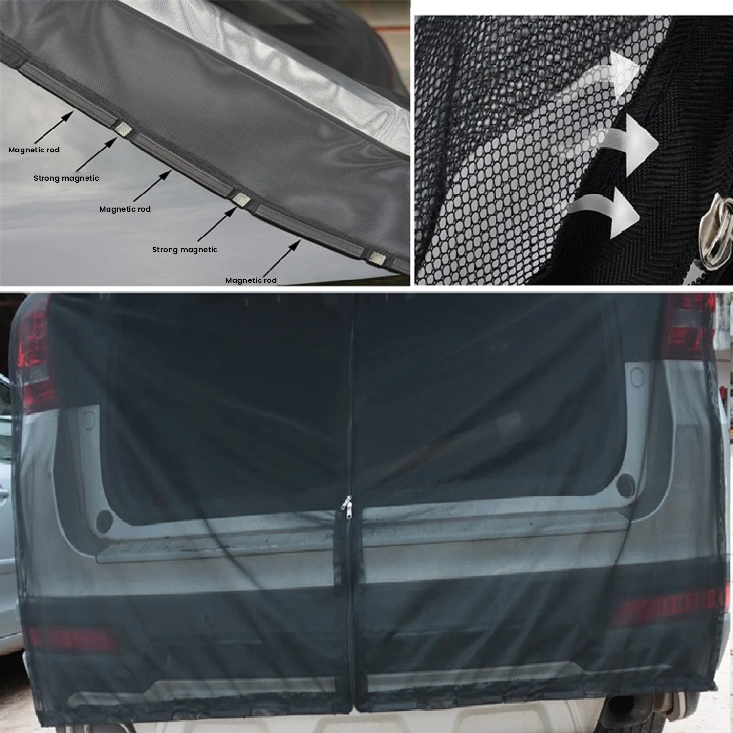 Sliding Door Magnetic Fly Screen Size 175 * 150cm Van Bug Screen Mosquito Net Sun Protector for T5 T6 T4 Caravan Motorhome Campe