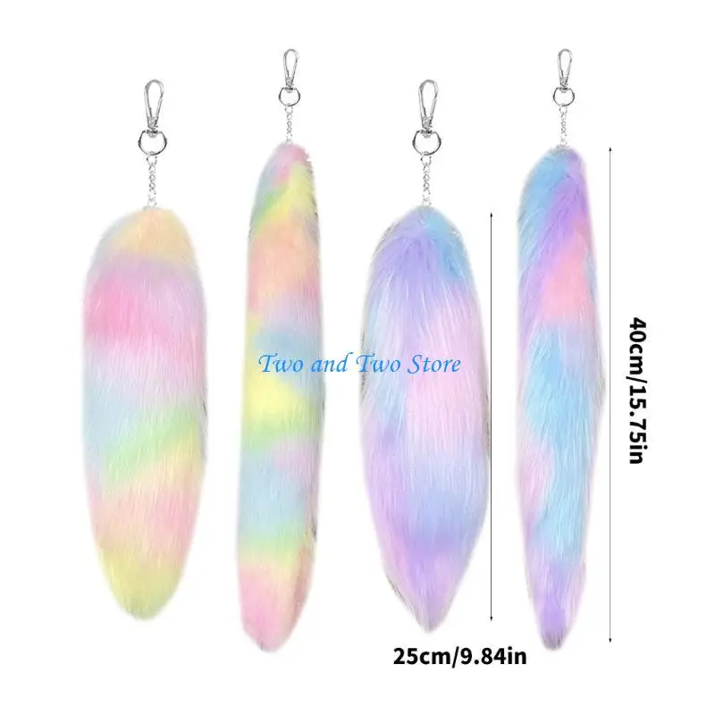 HX6F 40CM/25cm FAUX FOXY TAIL KECKCHAMIGN ORNAMENT