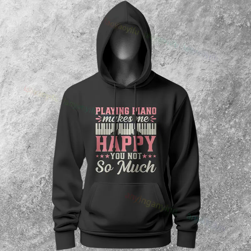 Śmieszne bluzy z motywem muzyki fortepianowej - grafika z napisem \\\\\\\"Rzeczy, które robię w wolnym czasie\\\\\\\", codzienna bluza z długim rękawem dla mężczyzn i kobiet.