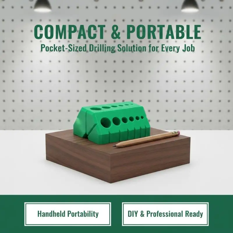 NEW 45° 90° Adjustable Angle Drill Guide Jig With Scale Portable Drilling Locator Woodworking Bevel‑Joint Construction Tool