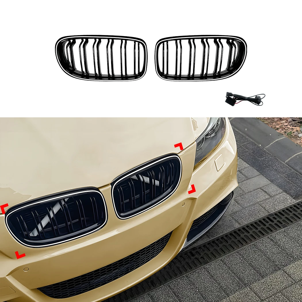 

With Light Front Grille Grills Gloss Black For BMW 3 Series E90 E91 LCI 2009 2010 2011 2012 Front Racing Grille Accessories