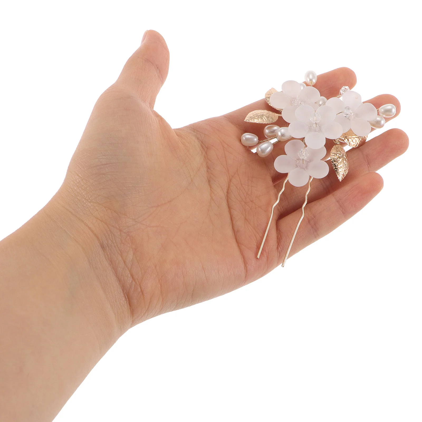 

5Pcs Bridal Wedding Hairpins U Shaped Metal Flower Hair Forks Bridesmaid Hair Accessories Wedding Occasion U Hairpins