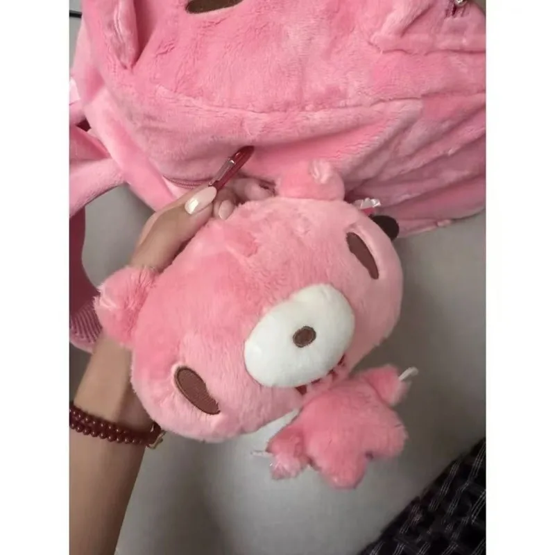 Gloomy Bear Plüsch-Münzbörse, hochwertige Cartoon-Puppe in Großkopfform, große Kapazität, tragbare, dehnbare rosa Aufbewahrungstasche, Geschenk – Detail 6