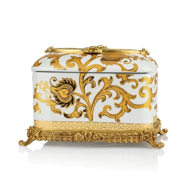 

European style living room light luxury tissue box dining table paper box decoration ornament