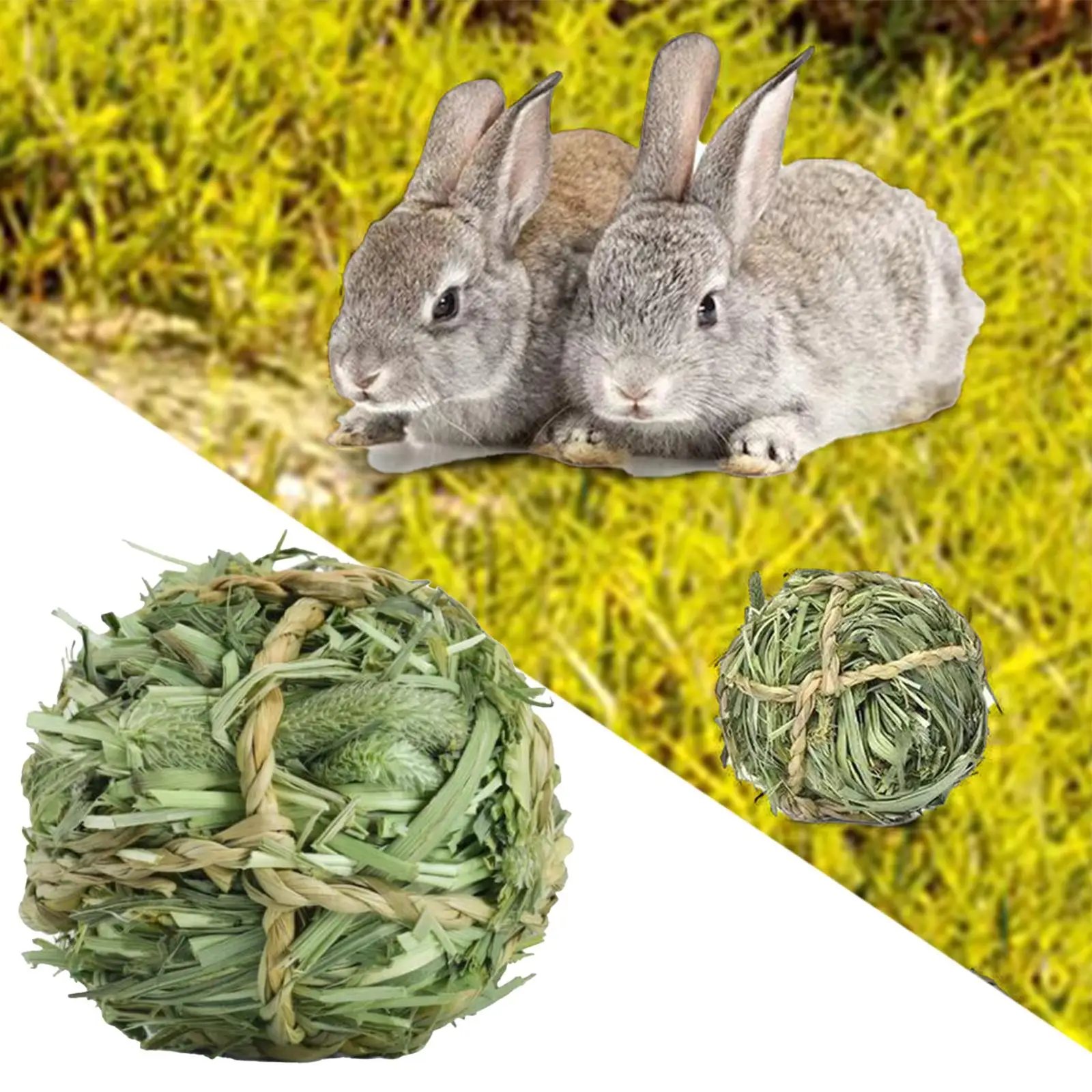 Bunny Timothy Chew Toy Exercise Ball Foraging Molar Toy for Rabbit Hamster Gerbil Pet Cage Supplies