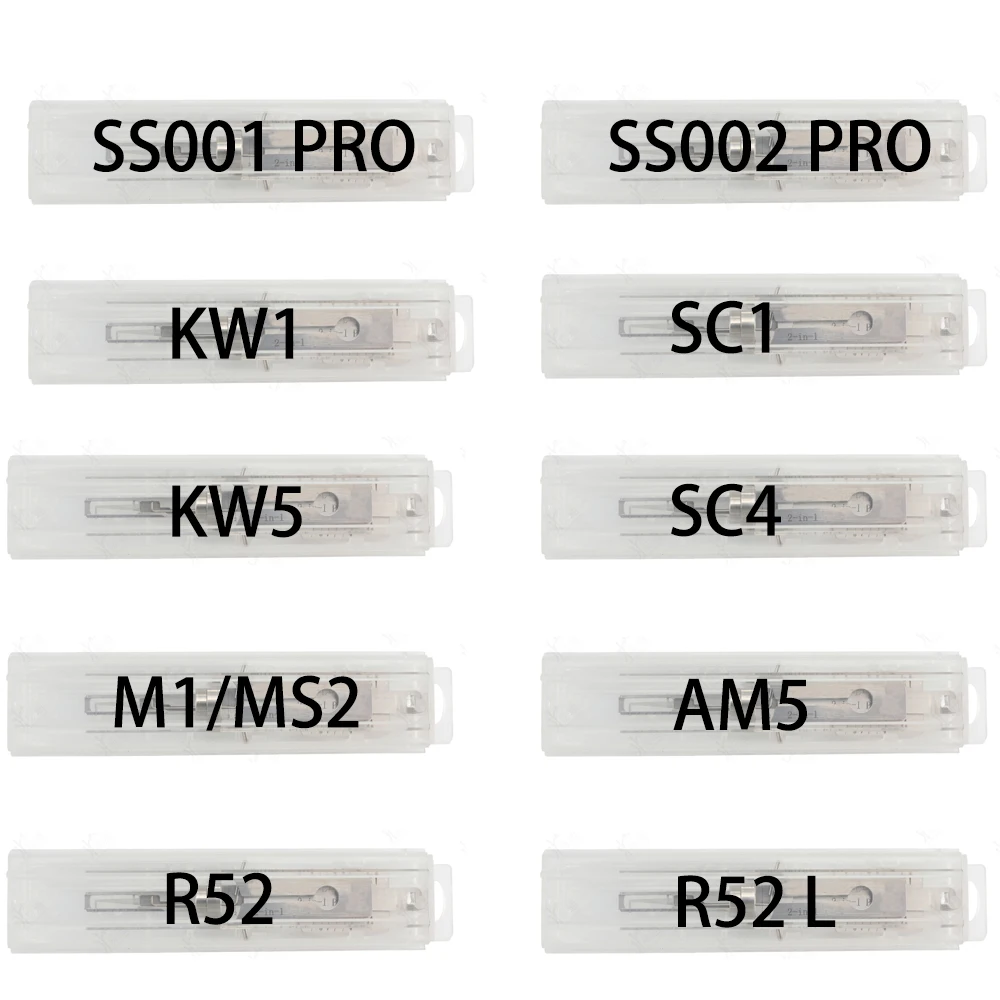 For lishi style 2 in 1 R52 R52L KW1 KW5 SC1 SC4 AM5 M1MS2 SS001 PRO SS002 PRO CIVIL locksmith tools