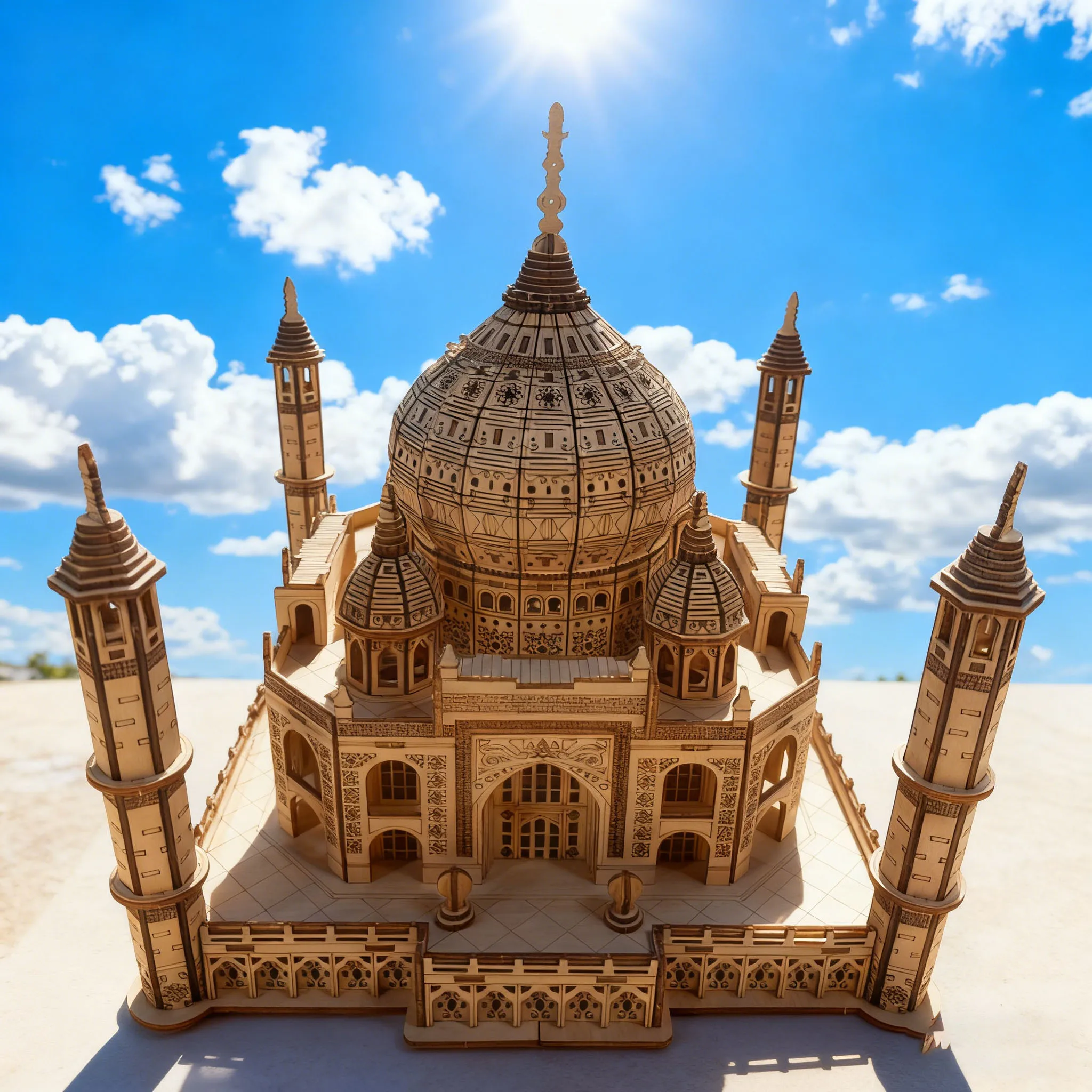 3D Wooden Puzzle Taj Mahal Model, DIY Kit, Ideal Gift for Festivals: Perfect for Halloween, Christmas and Birthdays