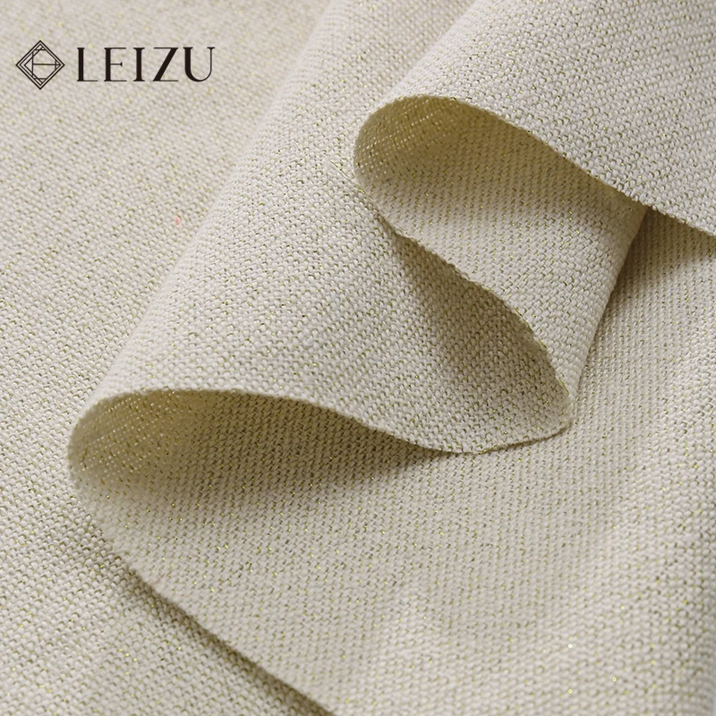 

140x45cm Golden Silk Cotton Linen Woven Fabric Vintage Beige for Sofa Tablecloth for Table Curtains DIY Handmade Sewing Fabric