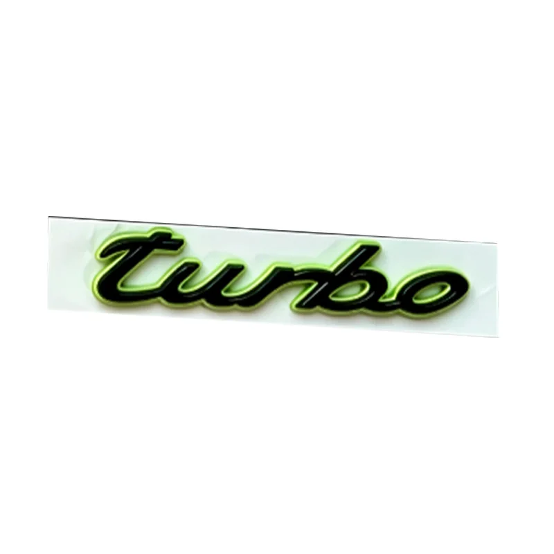 3D ABS Car Rear Trunk Emblem Badge letter logo green Sticker for Cayenne S Macan panamera e-hybrld 4 turbo Accessories