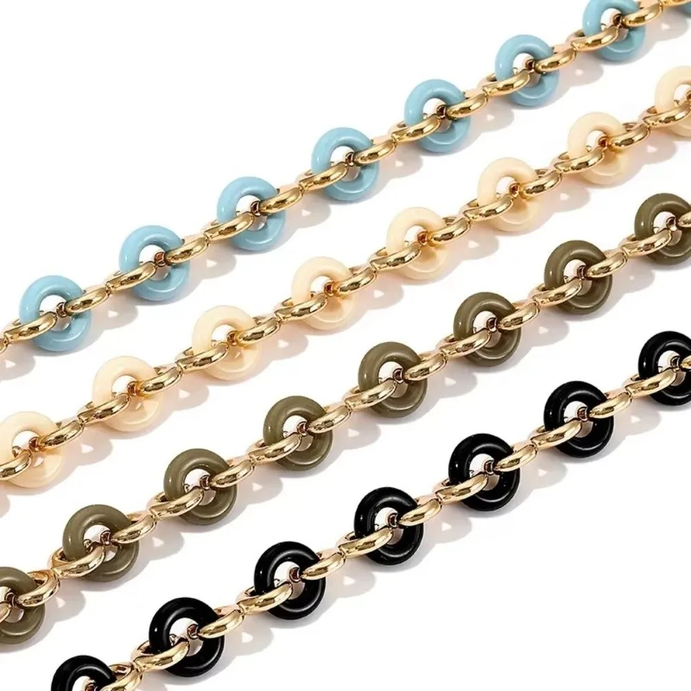 

High-grade Underarm Bag Chains Replacement Sweet Donut Shape Handbag Handle Chain Metal Resin Purse Chain Belt Bag Accessories