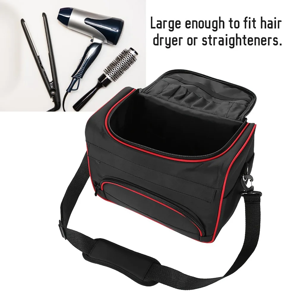 Large Capacity Hairdressing Tool Carrying Bag Black Color Durable Material Salon Tool Storage Bag Patterned Design Professional