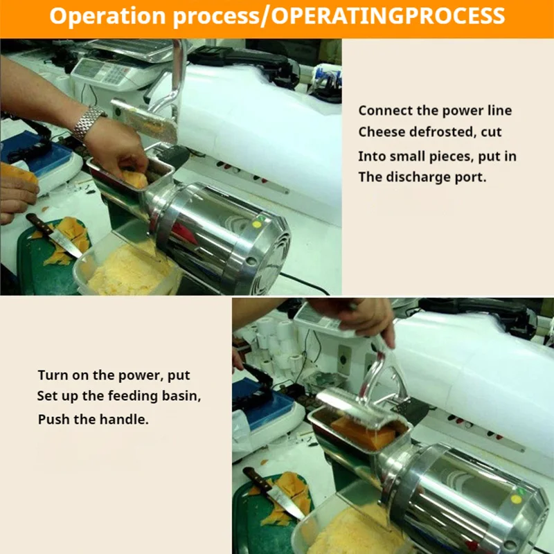 550 واط مبشرة الجبن الكهربائية التقطيع فتات الخبز التجارية مطحنة الزبدة غرامة لمعدات المطبخ السكر البني الجاف 40 كجم/ساعة #5