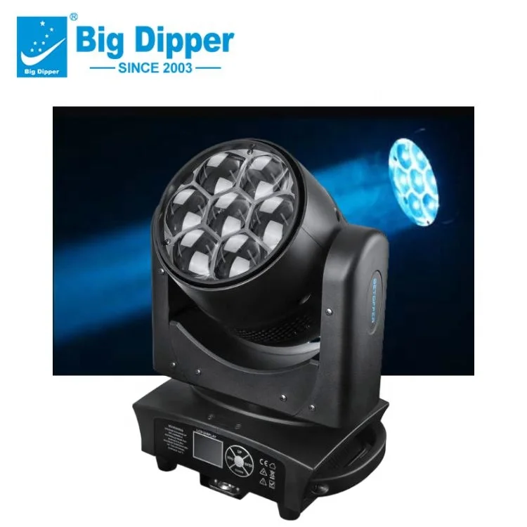 

Big Dipper LM0740 7*40w rgbw 4 in 1 led stage light dmx dj moving head light effect for wedding dj show concert bar part