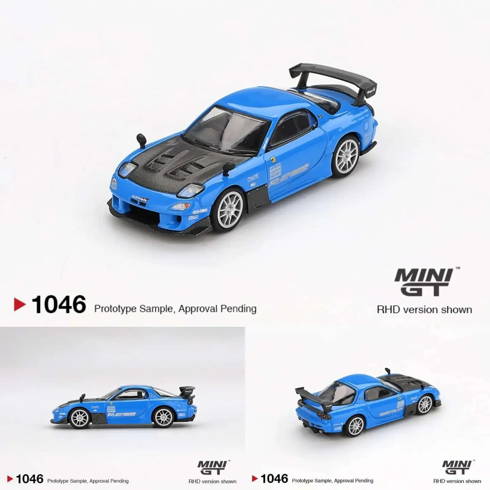 

MINIGT IN STOCK 1046 1:64 Mazda RX7 RE 20B NA Amemiya 3ROTOR 7 Ama San Go Diecast Car Model Collection Toys