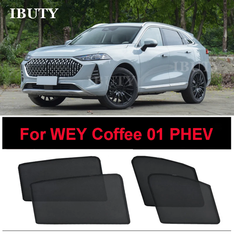 

For GWM WEY Coffee 01 PHEV 2022 2023 Car Sunshade Side Window Mesh Curtains Rear Windshield Sunscreen Heat Insulation Sun Visor