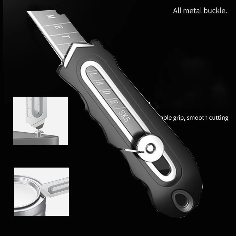 1Pc/2Pcs Stainless Steel Utility Knife Multi-Function Opener Retractable Box Cutter Portable Office Home Courier Unboxing Knifes