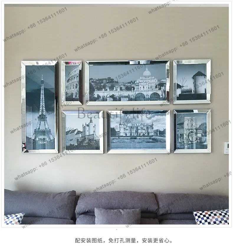 Mirror picture frame wall decoration pendant wall wall sticker TV background decoration fashion creativity W1149L