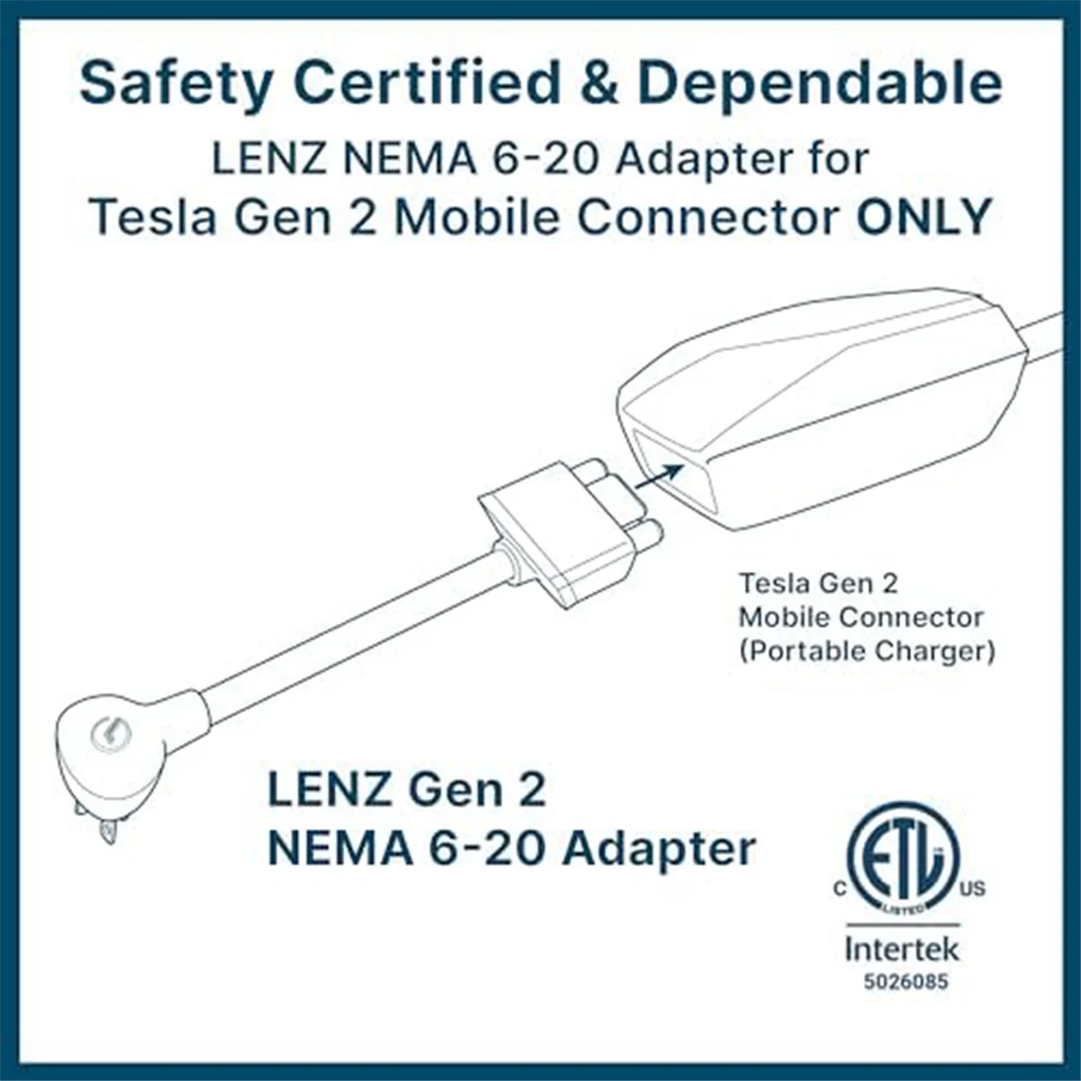 Nema 14-50 Adapter for Tesla Gen 2 Mobile Portable Charger,Mobile Charger Connects to A 32 Amp Nema 240V/250V US PlugJADD