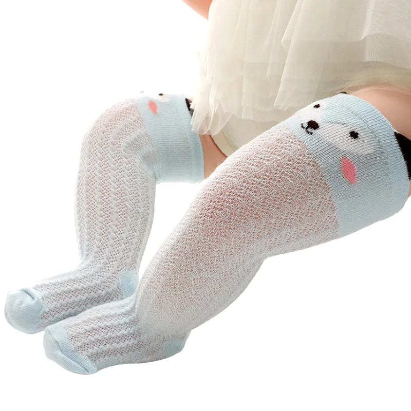 Knee High Baby Socks Newborn Infant Toddler Boy Girl Spring Summer Mesh Style Animal Cotton Tube High Long Socks 0-3 Years