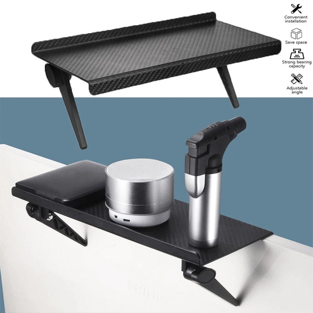 TV Top Shelf for Cable Box Computer Monitor Screen Caddy Top Shelf Mount Router Storage Rack Holder Office Desk Storage