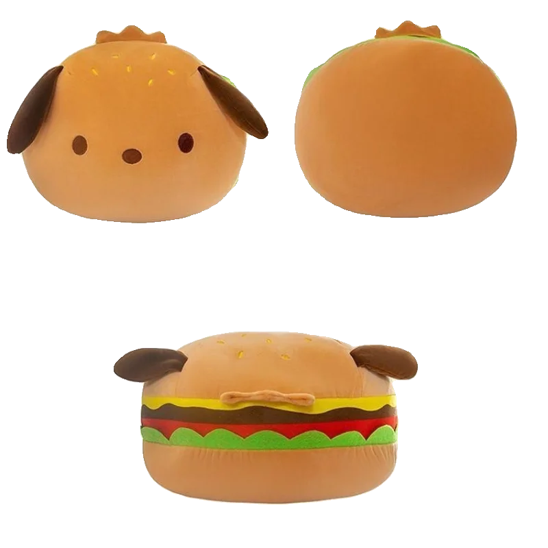 Cute Burger Dog Pillow Creative Cushion Puff Pillow Waist Protection Chair Cushion Sofa Dormitory Pillow Cushion Girl's Gift
