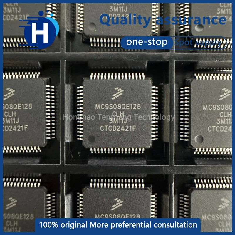1 piece of high-quality MC9S08QE128CLH microcontroller in an LQFP64 package, microcontrollable and programmable