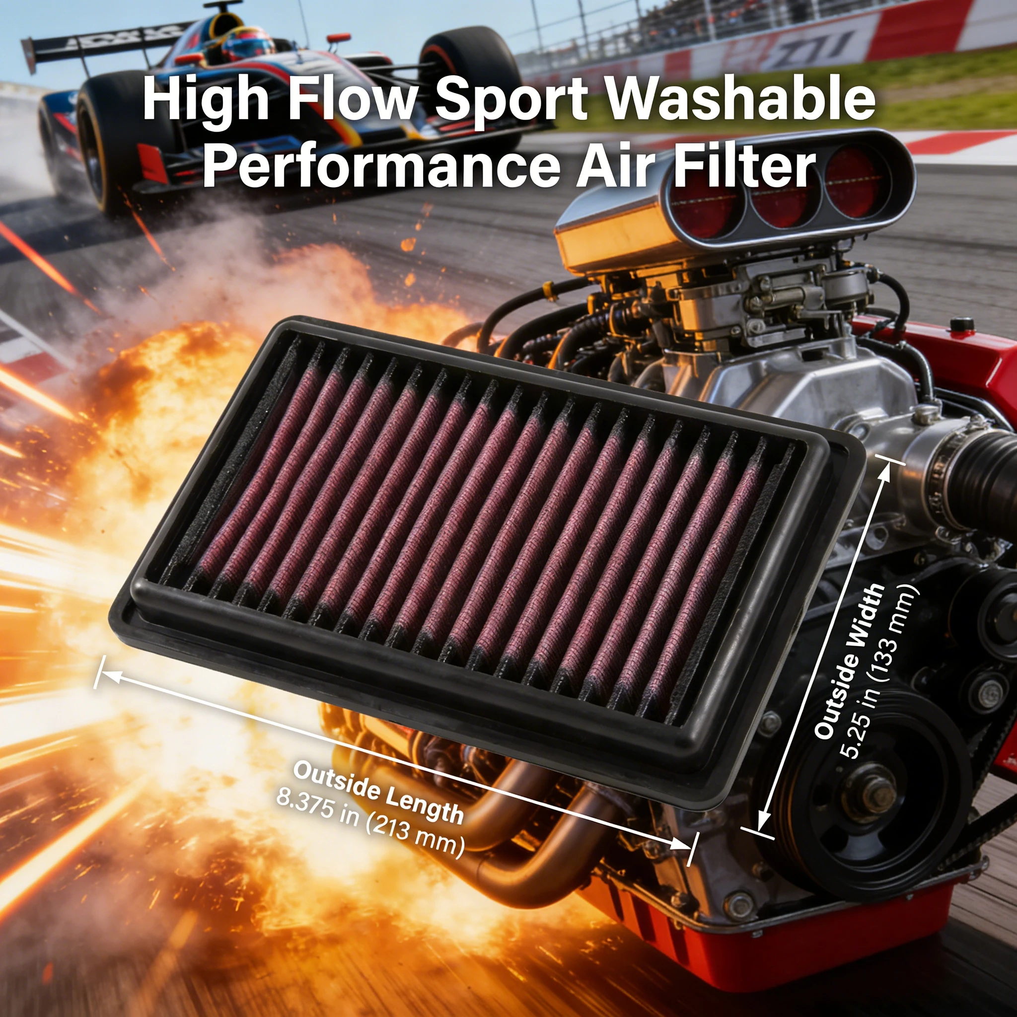 

For Renault Twingo III Smart Fortwo Forfour BCM 453 0.9 TCe 1.0 SCe Brabus H4B M281 2014-2023 High Flow Performance Air Filter